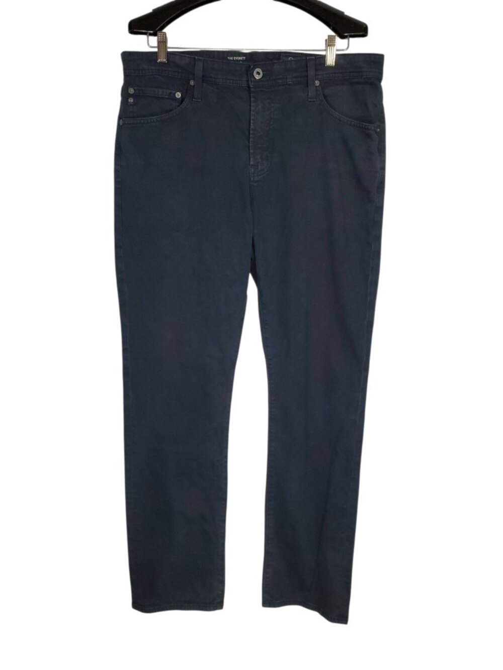 AG Adriano Goldschmied The Everett Pants Men's 36x32 Slim Straight Navy Sueded